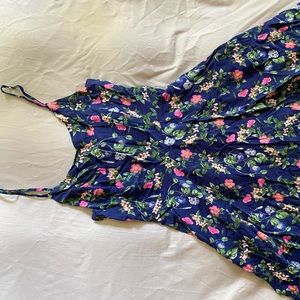 Blue dress with floral pattern